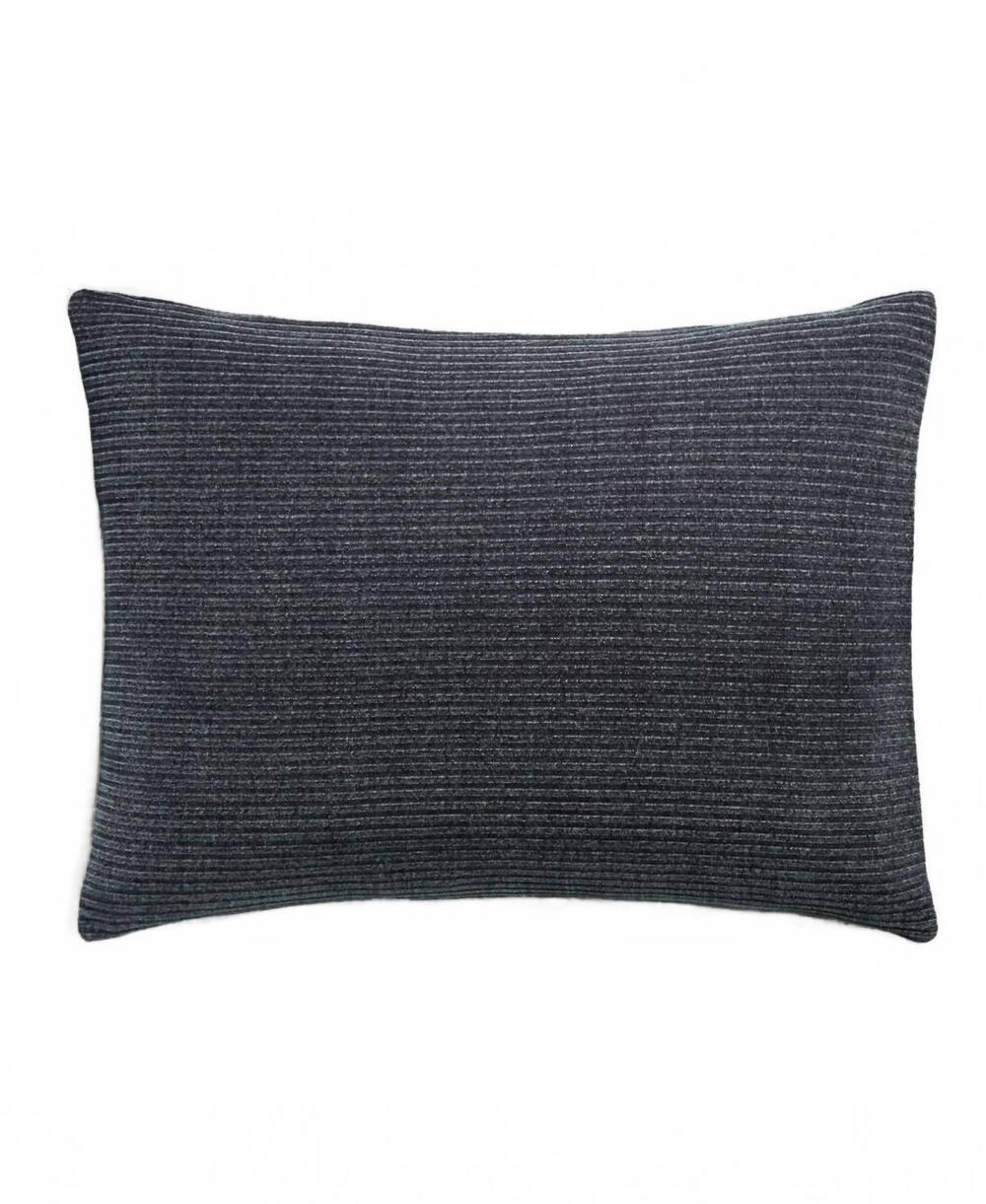 NEW MARTHA STEWART COLLECTION chenille sherpa king sham pillow in charcoal
